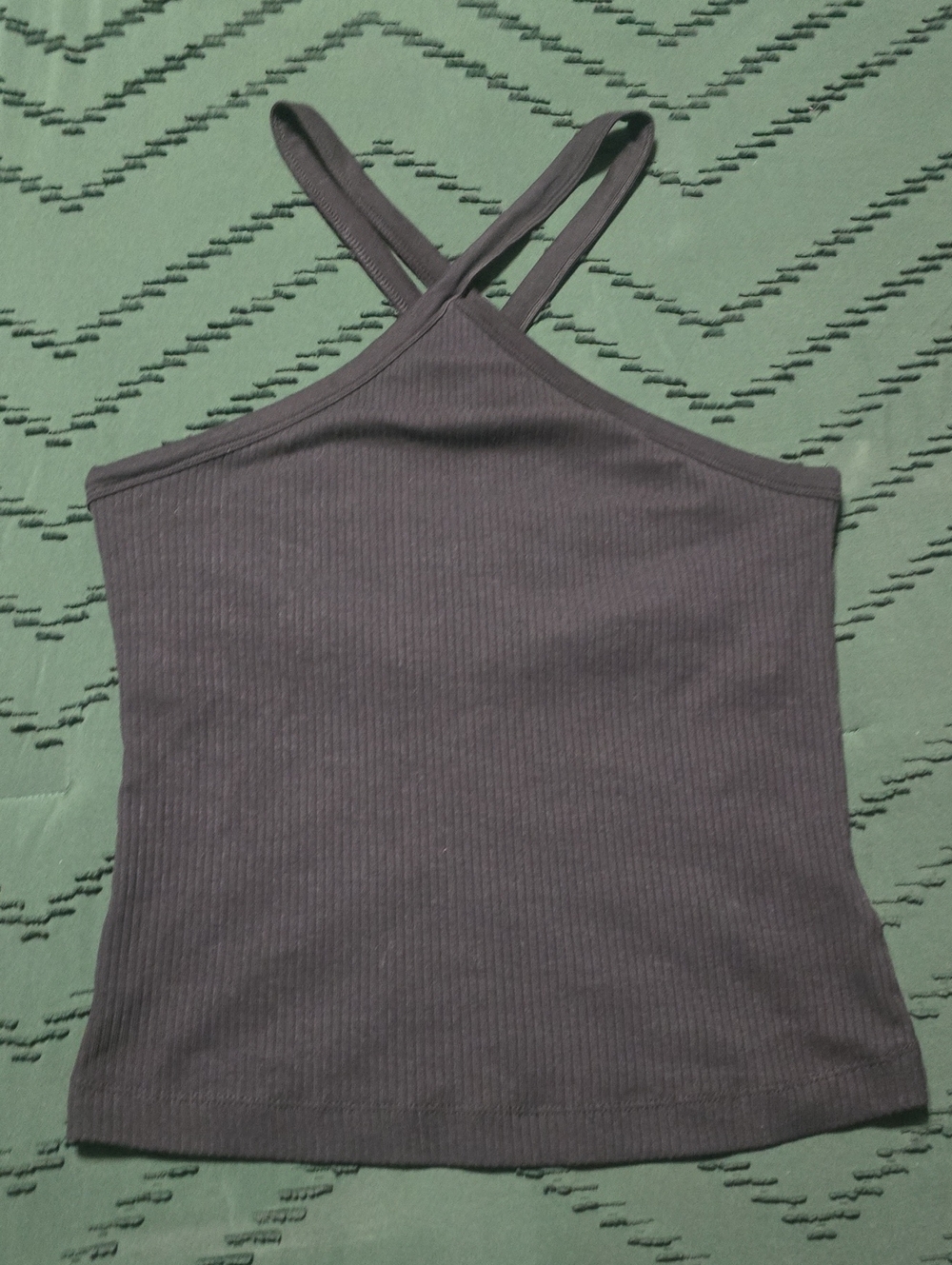 Old Navy Ribbed Asymmetric Cami - Charcoal Black